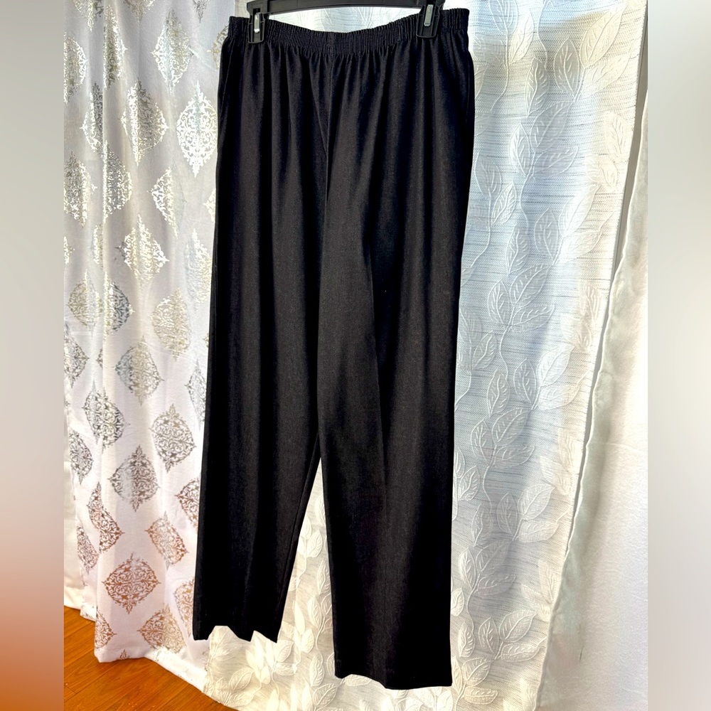 Alfred Dunner Black Wide Leg Pants